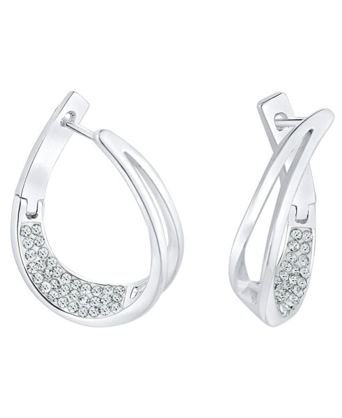 Серьги And Now This Crystal Hoop Silver Plated