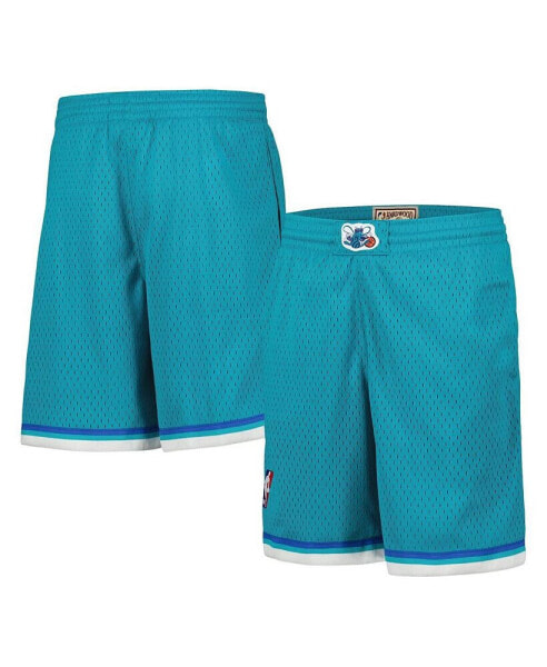 Big Boys Teal Charlotte Hornets Hardwood Classics Swingman Shorts