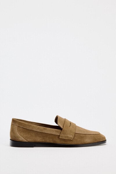 SPLIT SUEDE LOAFERS