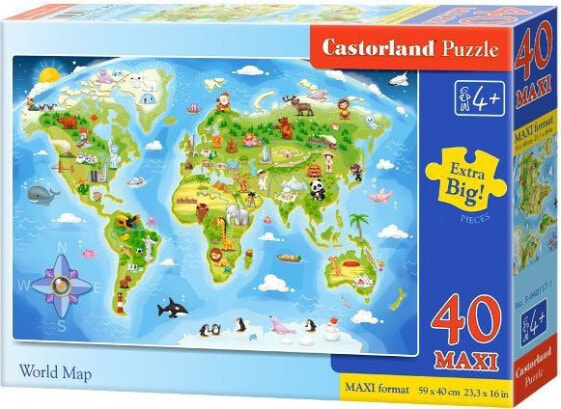 Пазл развивающий Castorland Maxi Mapa мира 40 элементов
