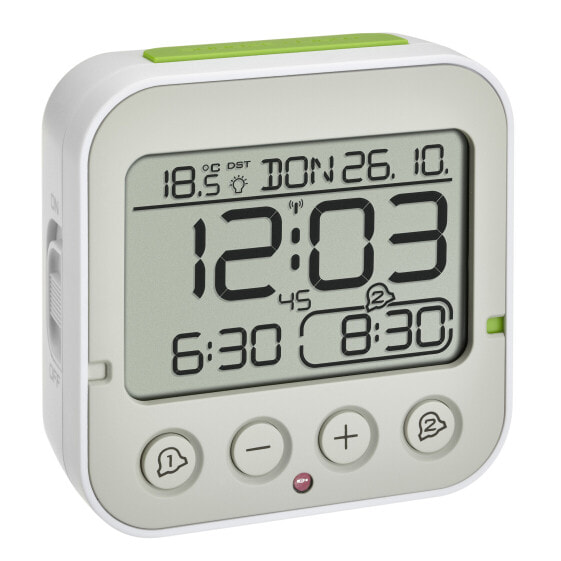 Digital alarm clock TFA Dostmann 60.2550.02 - Прямоугольный - белый - пластик - -10 - 50 ° C - ЖК-дисплей