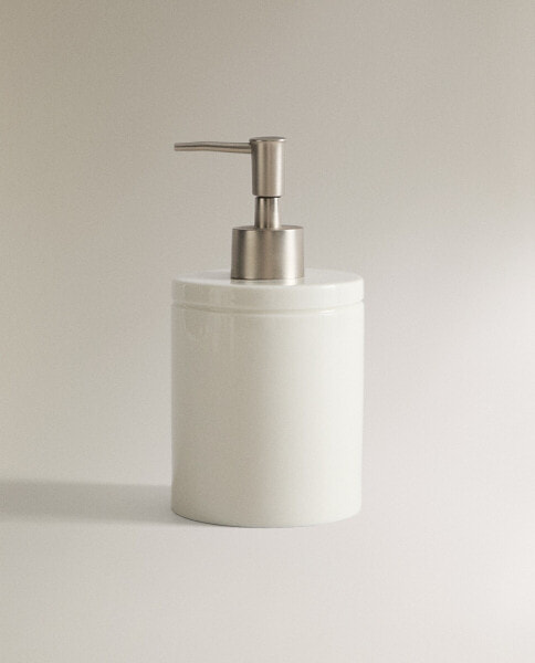 Ceramic bathroom soap dispenser