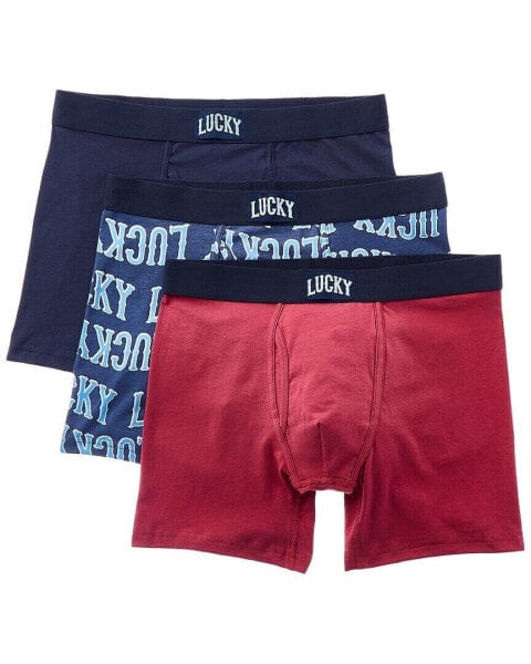 Lucky Brand 3Pk Stretch Boxer Brief Men's S