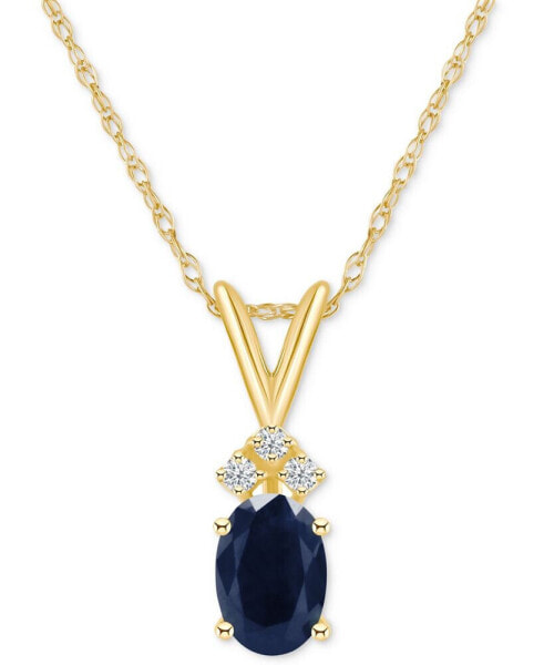 Macy's sapphire (1 ct. t.w.) & Diamond Accent 18" Pendant Necklace in 14k Gold (Also in Ruby)
