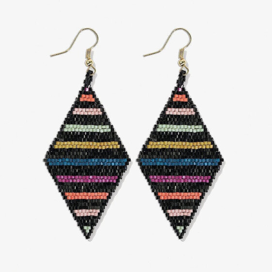 INK + ALLOY Frida Horizontal Lines Beaded Earrings Rainbow/black