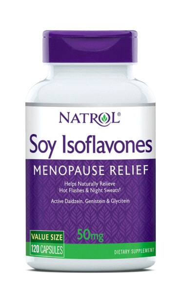 Natrol Soy Isoflavones  Изофлавоны сои для облегчения симптомов менопаузы 50 мг 120 капсул