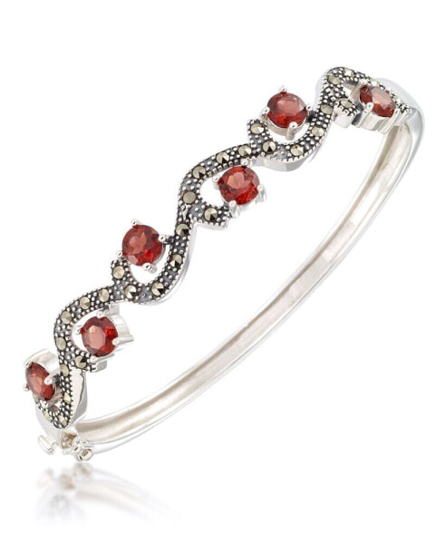 Браслет Macy's Marсasite & Garnet (5 ct. t.w.)