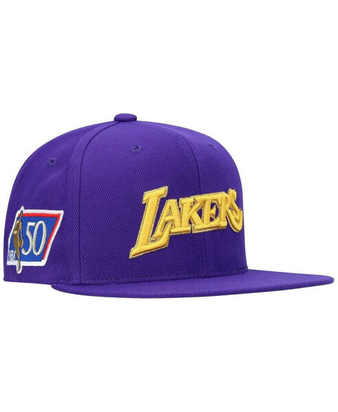 Бейсболка с креплением Mitchell&Ness мужская Los Angeles Lakers 50th Anniversary фиолетовая