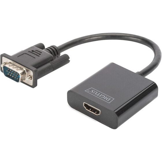 DIGITUS VGA To HDMI Converter And Audio Full HD 15 cm Adapter