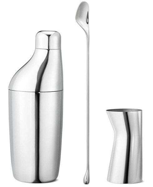 Комплект коктейльных посуд Georg Jensen Sky - Шейкер, шумовка и мерный стакан, 3 предмета