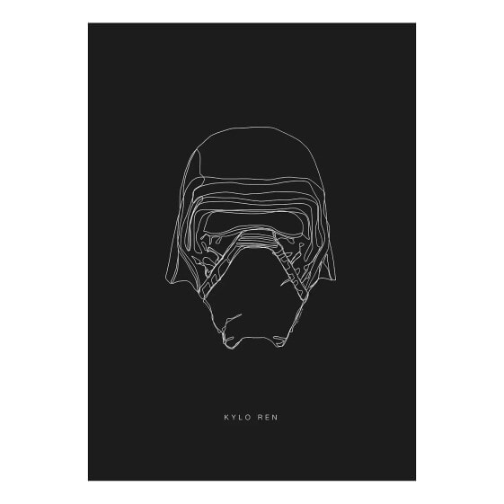 Wandbild Star Wars Lines Dark Side Kylo