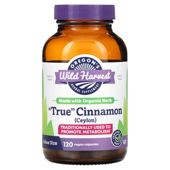 Organic True Cinnamon, 120 Organic Vegan Capsules