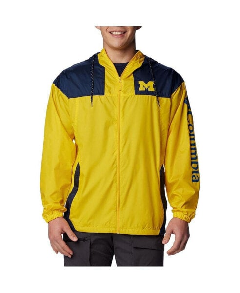 Men's Maize Michigan Wolverines Flash Challenger Omni-Shade Full-Zip Windbreaker Hoodie Jacket