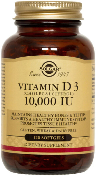 Solgar Vitamin D3 Cholecalciferol Витамин D3 250 мкг (10000 МЕ) 120 капсул