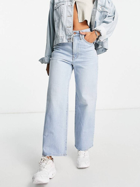 Женские джинсы Madewell Jeans in heller Waschung mit weitem Bein