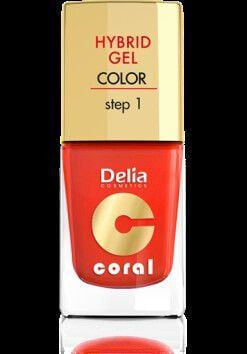 Delia Cosmetics Coral Hybrid Gel Emalia do paznokci nr 08 jasna szarość 11ml