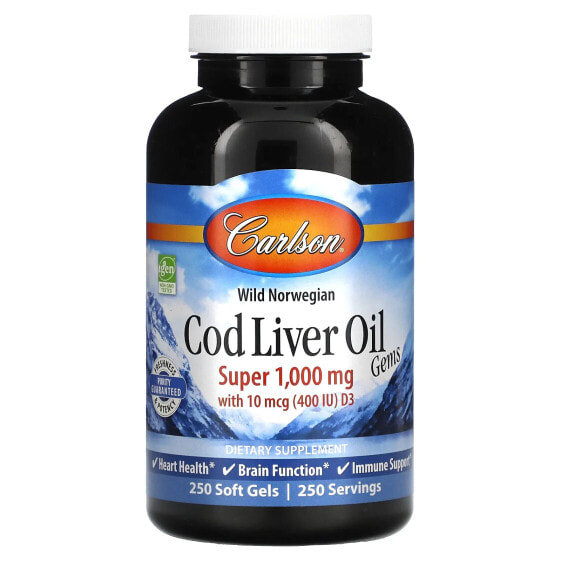Wild Norwegian, Cod Liver Oil Gems, 1,000 mg, 250 Soft Gels