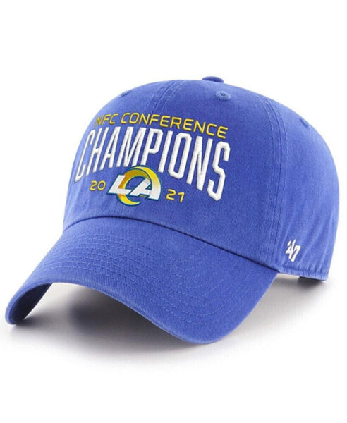 Men's Royal Los Angeles Rams 2021 NFC Champions Clean Up Adjustable Hat
