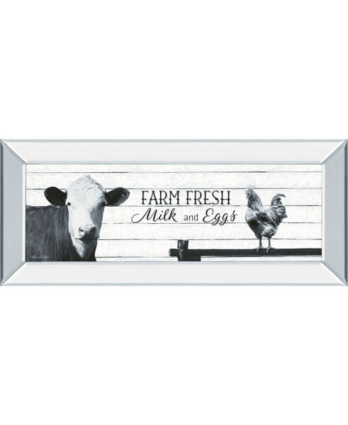 Farm Fresh Milk and Eggs by Lori Deiter Mirror Framed Print Wall Art, 18" x 42"