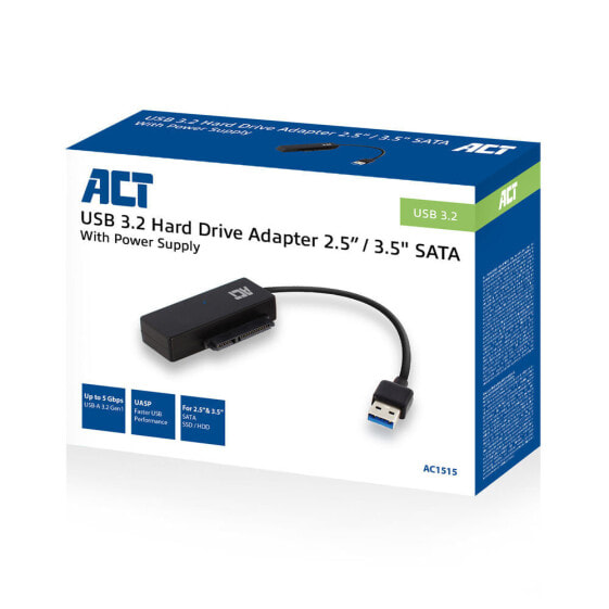 ACT AC1515 - 2.5/3.5" SATA - USB A - 0.45 m - Black