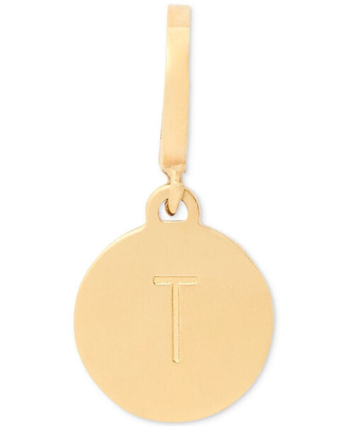 Gold-Tone Initial Polished Disc Charm Pendant