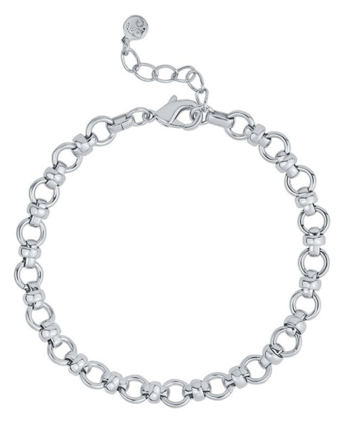 Fine Silver-Plated or 18K Gold-Plated Circle Link Bracelet