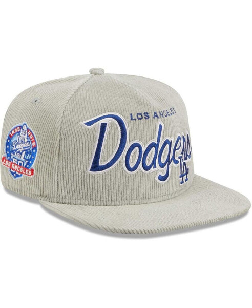 Men's Gray Los Angeles Dodgers Corduroy Golfer Adjustable Hat