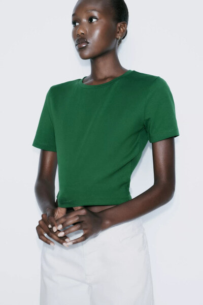 CROPPED STRETCH T-SHIRT