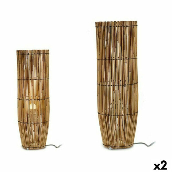 Напольный светильник из натурального бамбука 21,5 x 62 x 21,5 см (2 штуки) Gift Decor