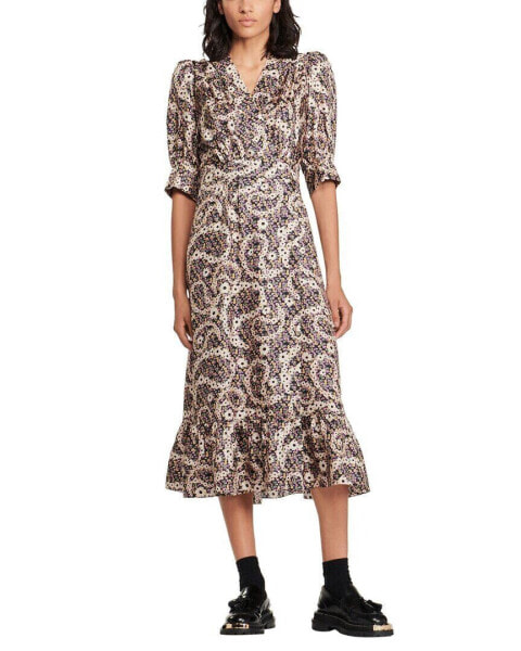 Sandro Woven Silk Maxi Dress Women's