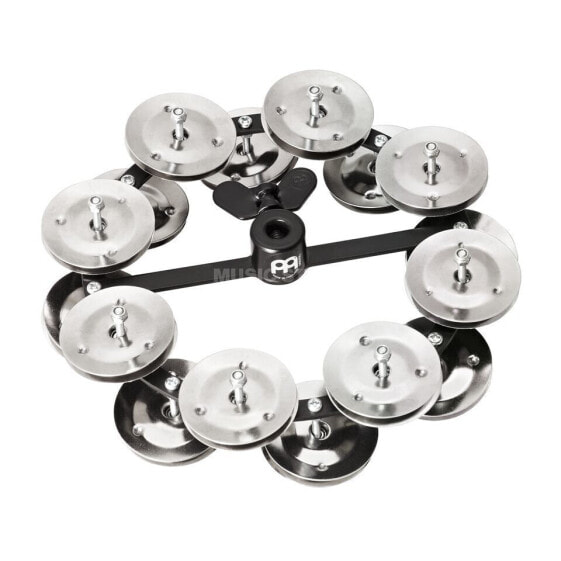 Meinl HiHat Tambourine HTHH2BK, Metal, Steel Jingles,DoubleRow