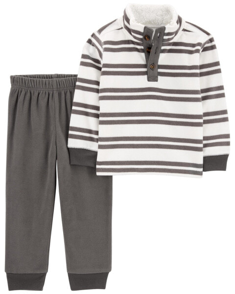 Toddler 2-Piece Striped Fleece Pullover & Pant Set 3T