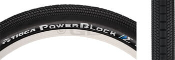 Покрышка велосипедная Tioga PowerBlock - 20 x 1.75, Каркасный, Проволочная обода, Черная, 60tpi