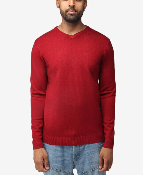 Men's Basic V-Neck Pullover Midweight Sweater