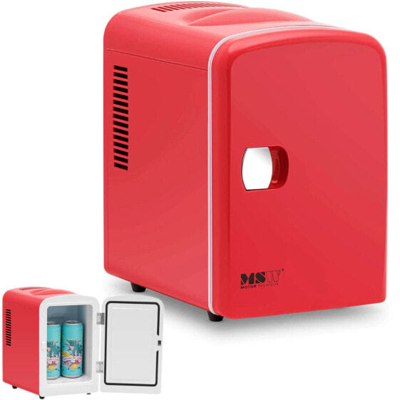 Мини-холодильник MSW MSW-CCW04-R автомобильный/комнатный с функцией нагрева 12/240 В 4 л, красный