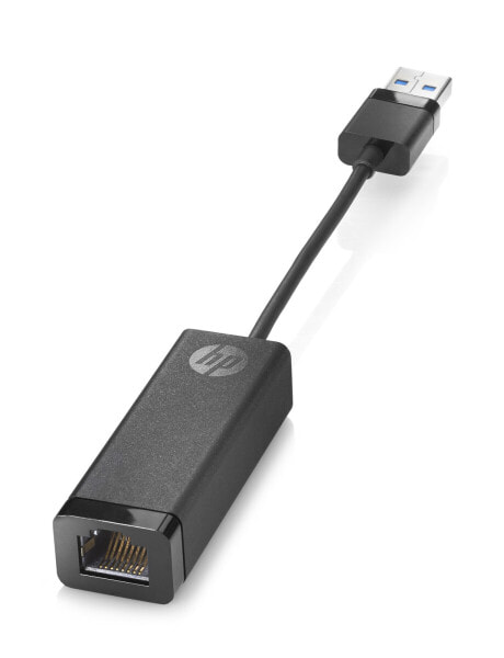 HP USB 3.0 to Gigabit LAN Adapter, RJ-45, USB 2.0 Type-A, Black
