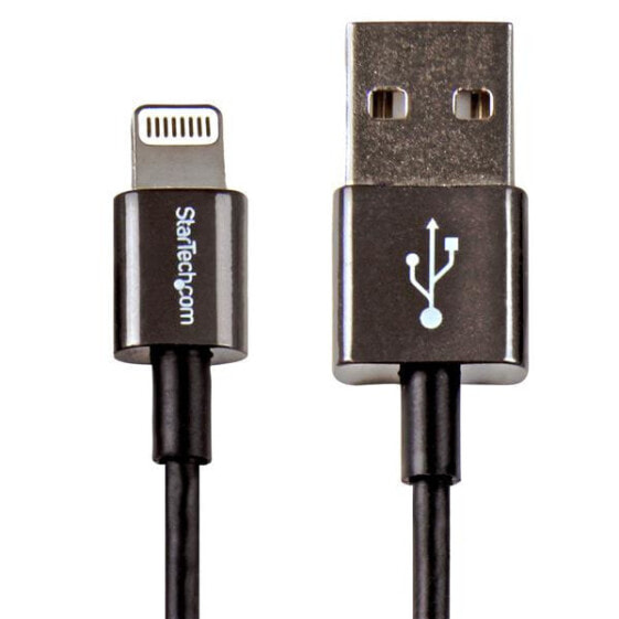 StarTech.com 1 m (3 ft.) USB to Lightning Cable - iPhone iPad / iPod / Charger Cable - Lightning to USB Cable - Apple MFi Certified - Metal - Black - 1 m - Lightning - USB A - Male - Male - Black