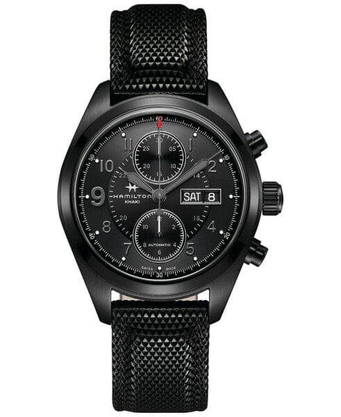 Men's Swiss Automatic Khaki Field Black Rubber Strap Watch 42mm H71626735