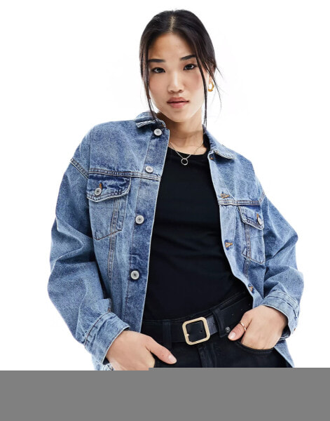 Cotton On oversized denim jacket in vintage wash blue