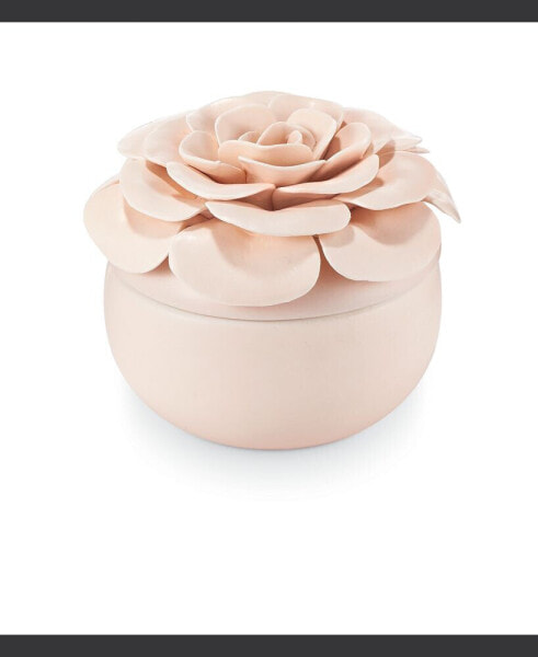 Coconut Milk Mango Ceramic Flower Candle