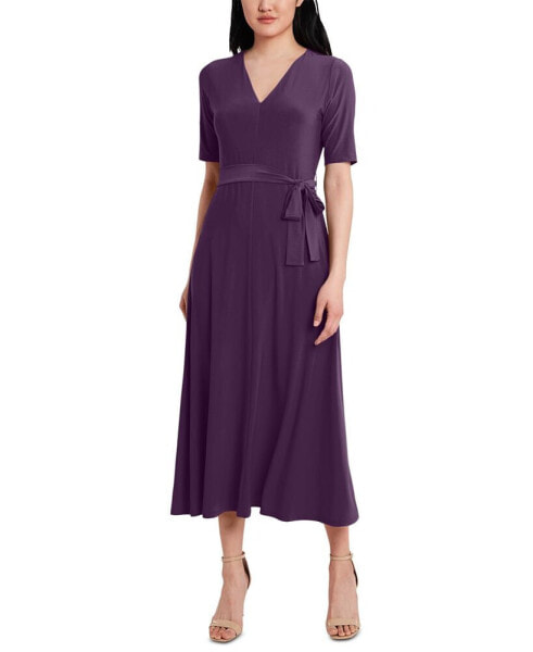 V-Neck Midi Dress