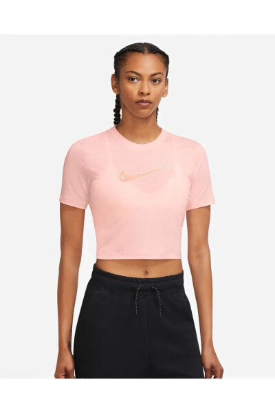 Sportswear Slim Cropped Swoosh Short-Sleeve Kadın Tişört