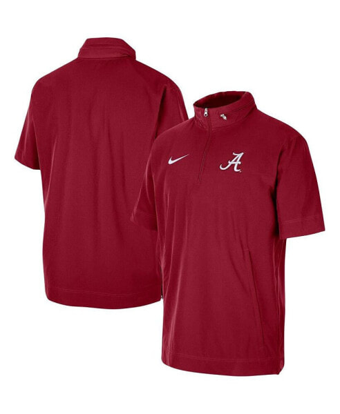 Men's Crimson Alabama Crimson Tide Coaches Half-Zip Short Sleeve Jacket
