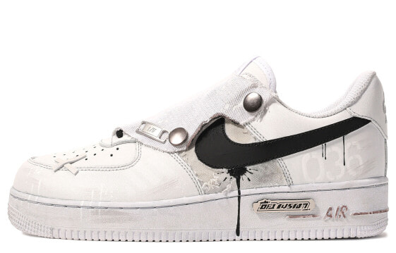 【定制球鞋】 Nike Air Force 1 Low 达芬奇定制 无主之地 涂鸦 贴布 简约 低帮 板鞋 男款 白黑 / Кроссовки Nike Air Force CW2288-111