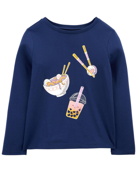 Kid Sushi Ramen Boba Cotton Blend Graphic Tee S