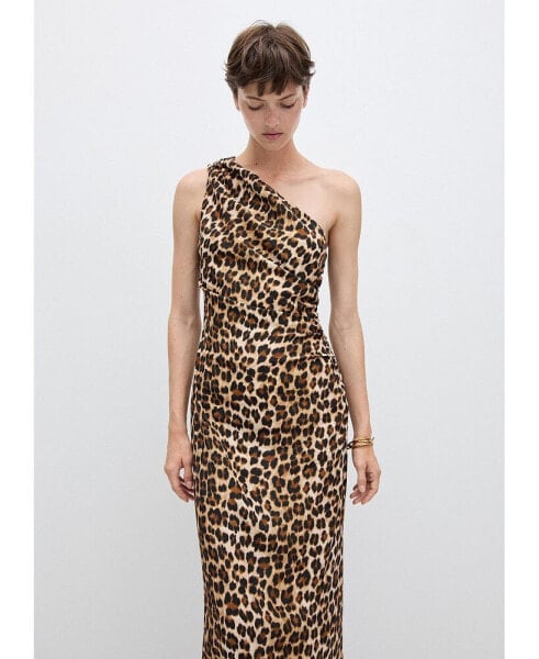 Women's Asymmetrical Animal Print Dress