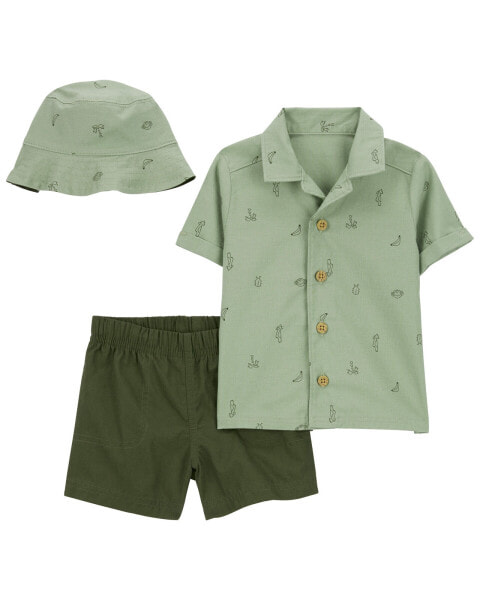 Baby 3-Piece Little Short & Hat Set NB