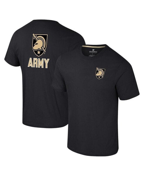 Men's Black Army Black Knights Logo Lockup 2-Hit Active Blend T-Shirt