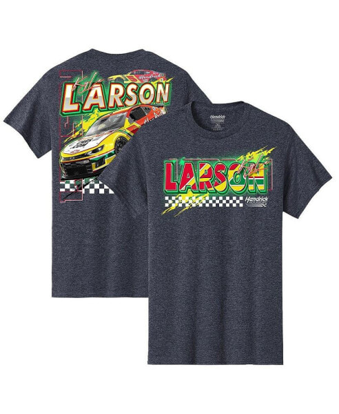 Men's Heather Navy Kyle Larson Neon Paint T-Shirt