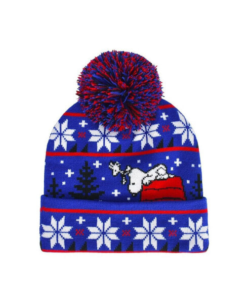 BLUE BEANIE RED HOUSE WITH SNOOPY